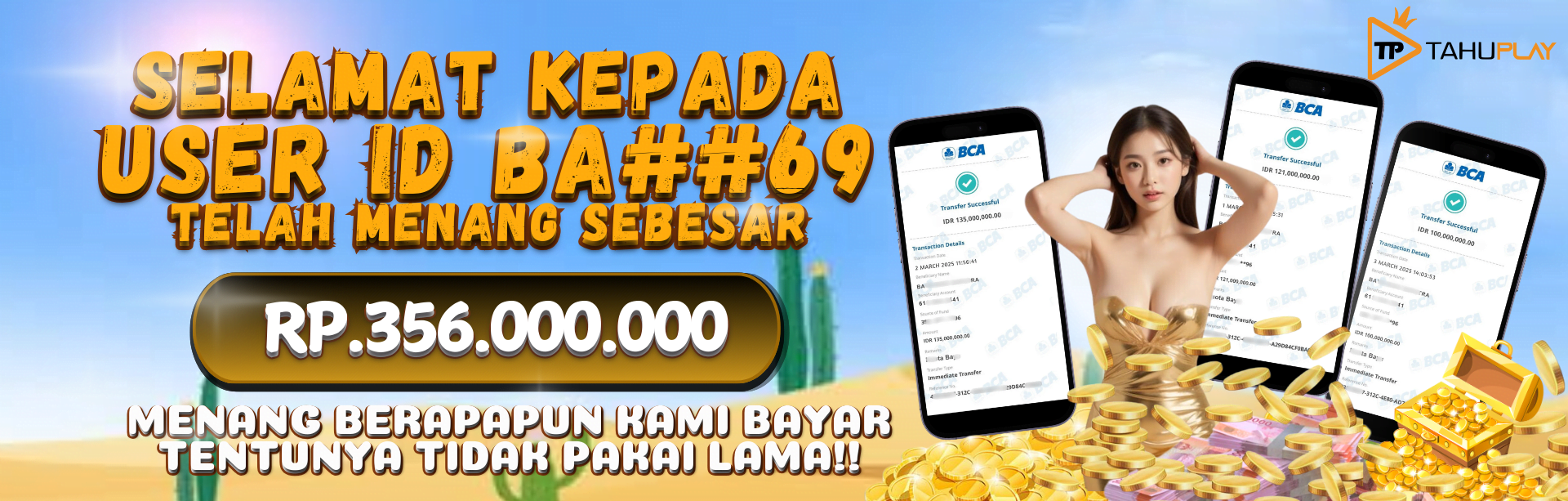 Di TAHUPLAY Menang Berapapun Pasti Dibayar Lunas